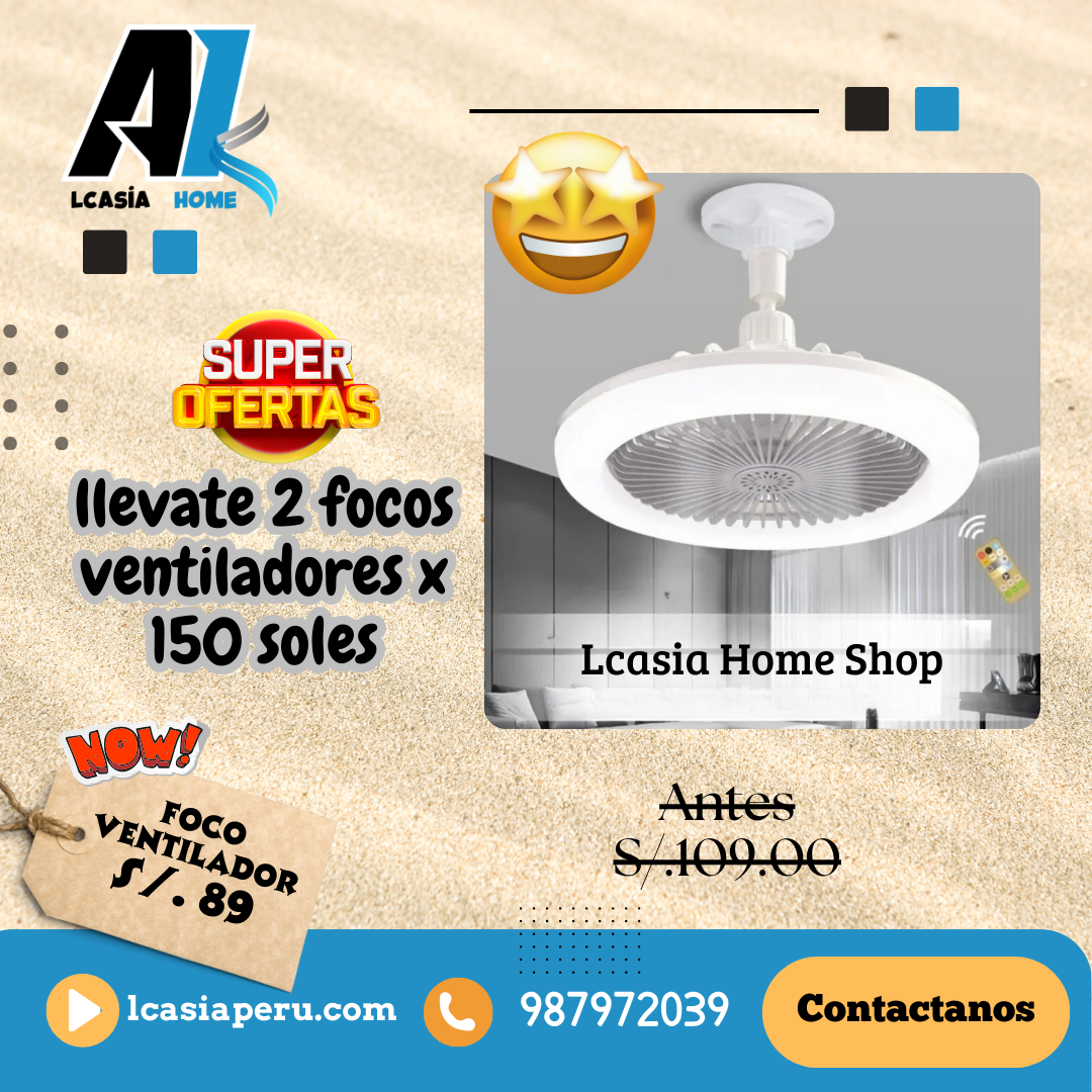 Foco led 3 en 1, con ventilador 360° de 50 watts (Oferton x 2 )