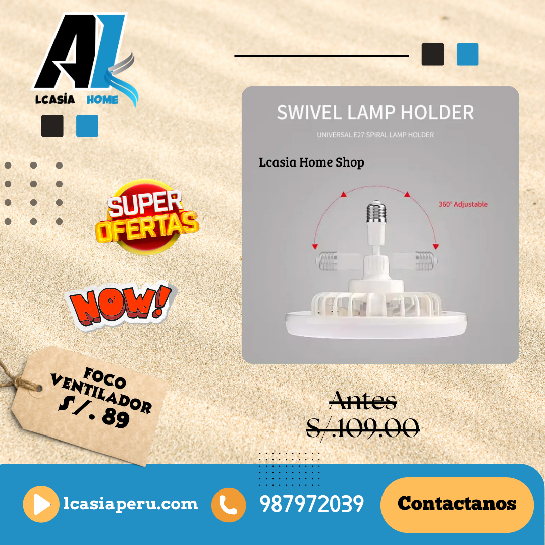 Foco led 3 en 1, con ventilador 360° de 50 watts (Oferton x 2 )