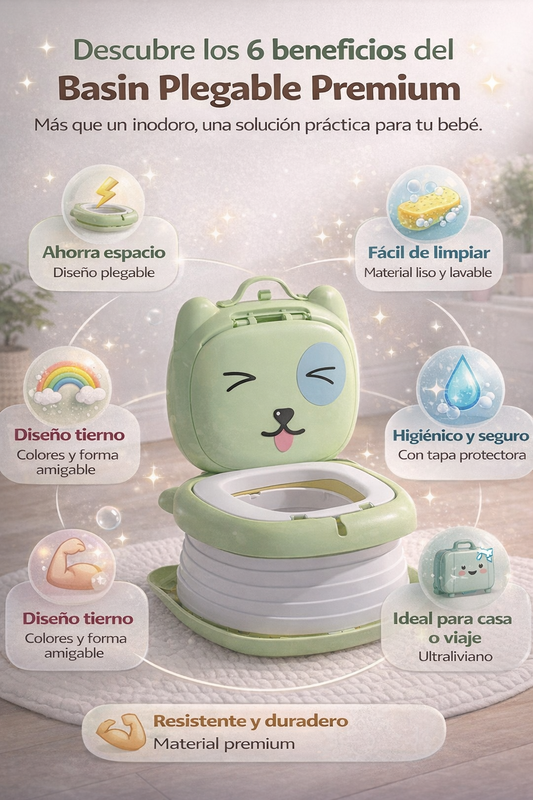 Bacin Plegable Portátil para Bebé 👨🏻‍👩🏻‍👧🏻‍👦🏻