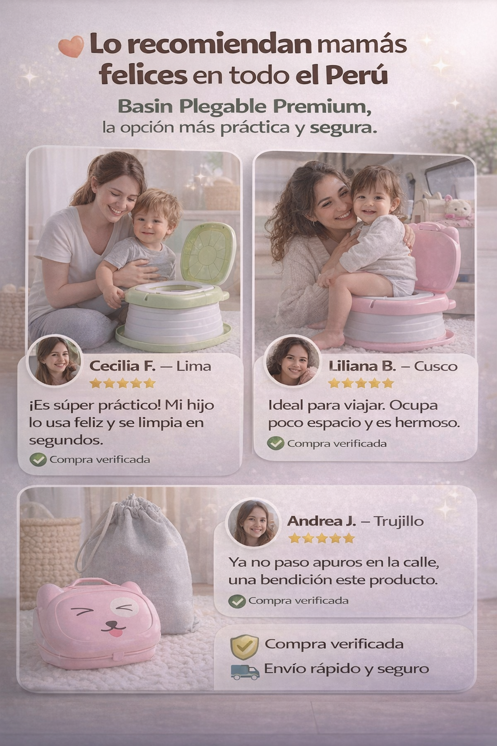 Bacin Plegable Portátil para Bebé 👨🏻‍👩🏻‍👧🏻‍👦🏻