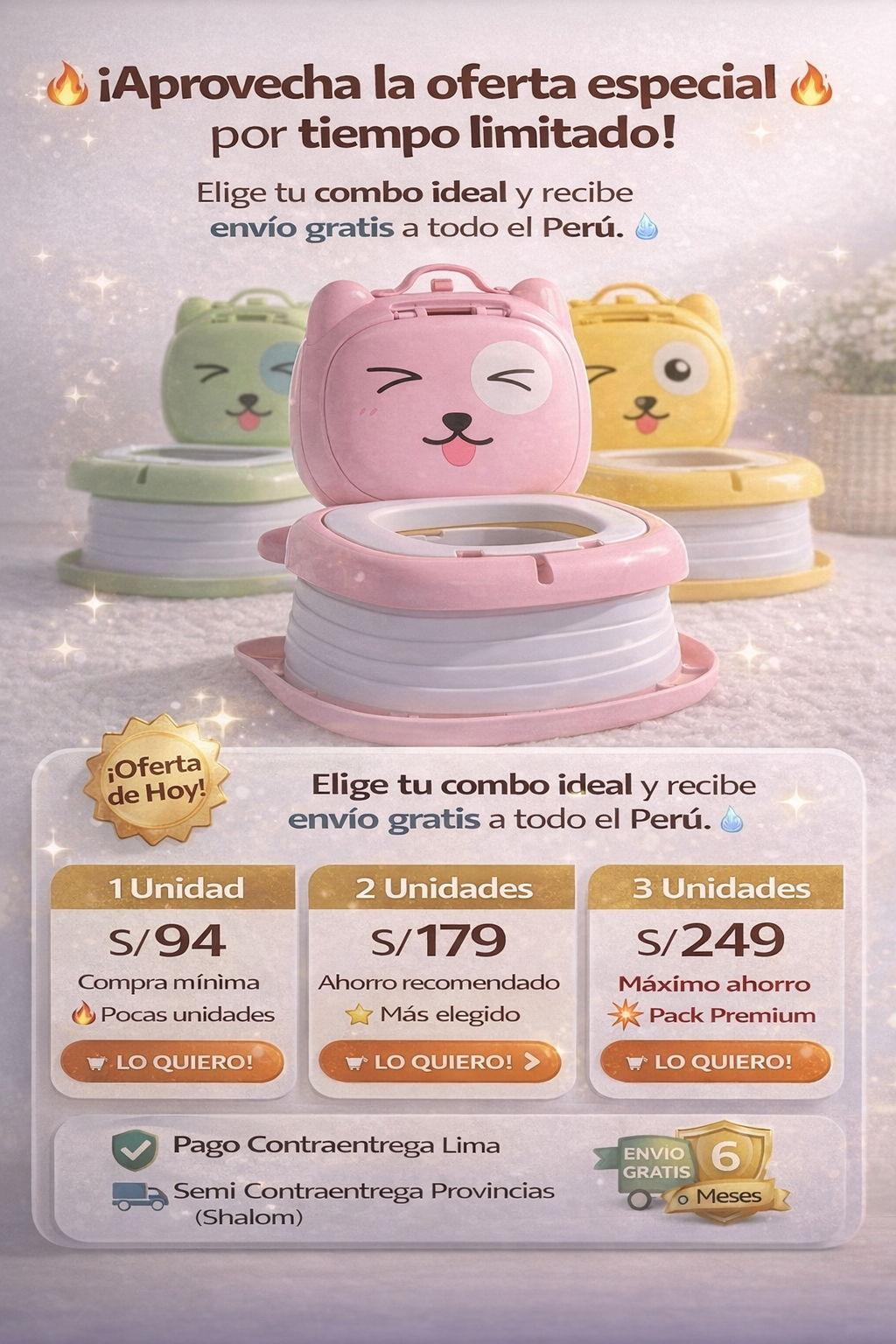 Bacin Plegable Portátil para Bebé 👨🏻‍👩🏻‍👧🏻‍👦🏻