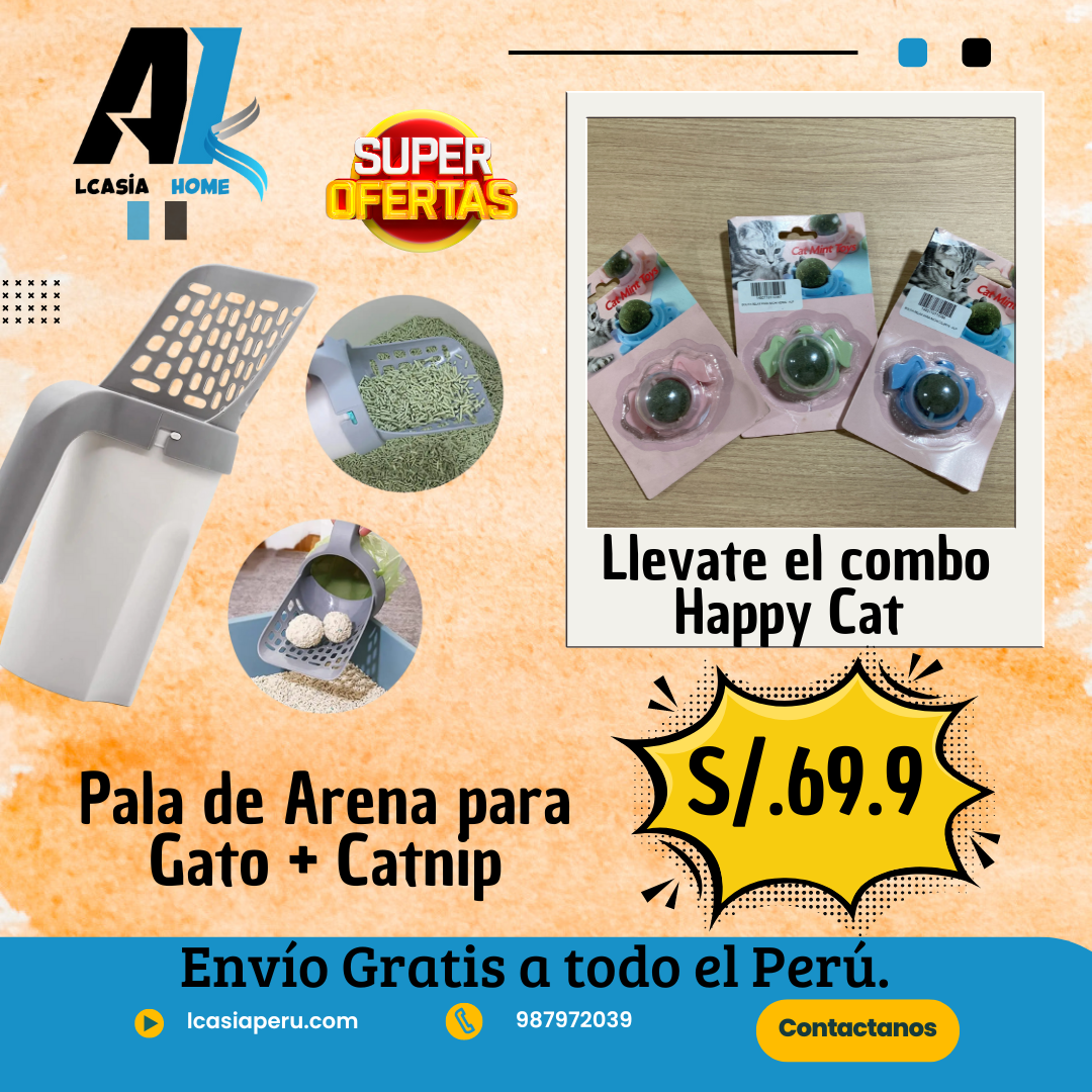 Pala para la caja de arena de Gatos + Catnip Relajante para tu gato